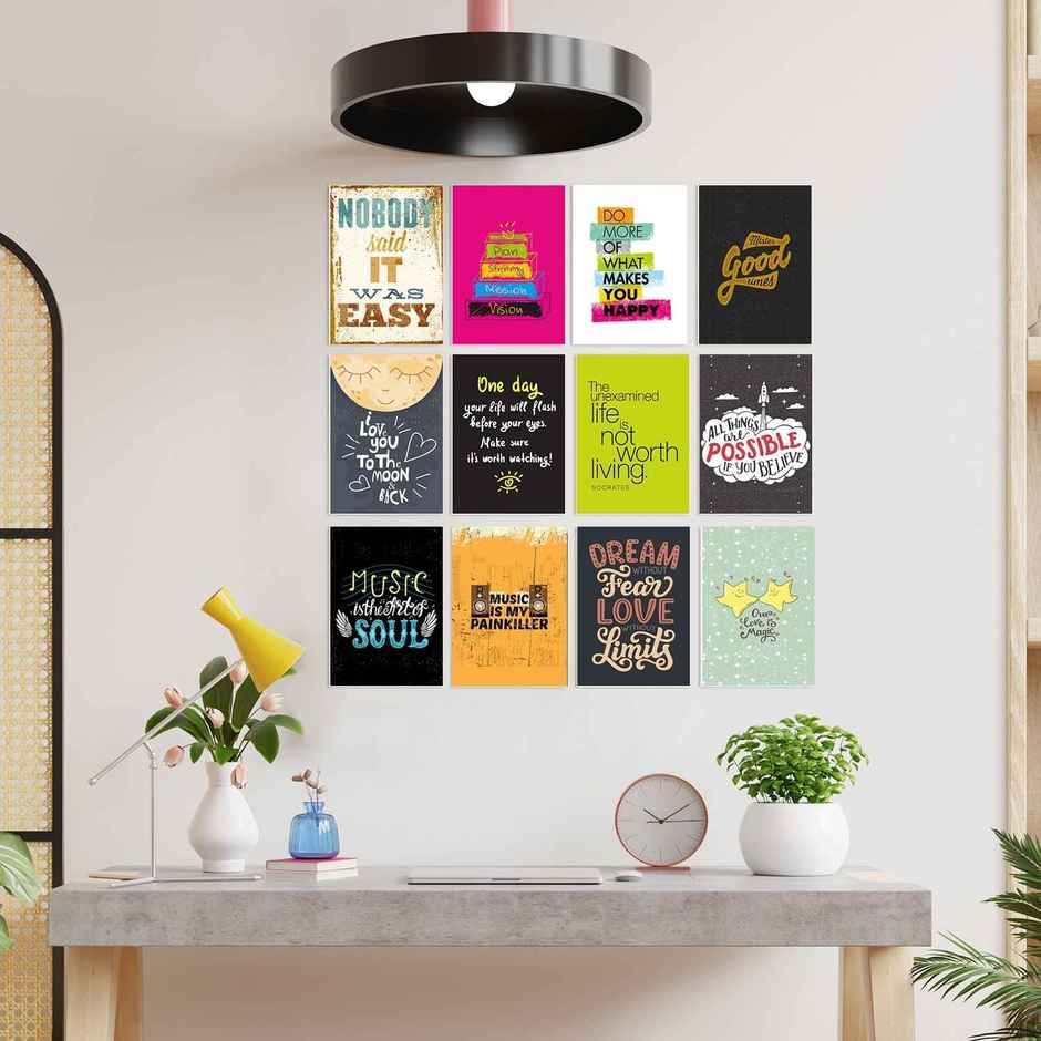 Paper Plane Design Motivational Wall Posters | Set of 12 | (29 cm x 21 cm) D26