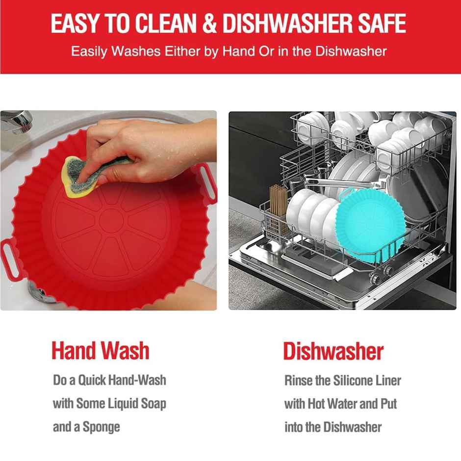 Clazkit Air Fryer Liners I Silicone Pot with Ear Handles(8 inch, Pack of 1) - Assorted