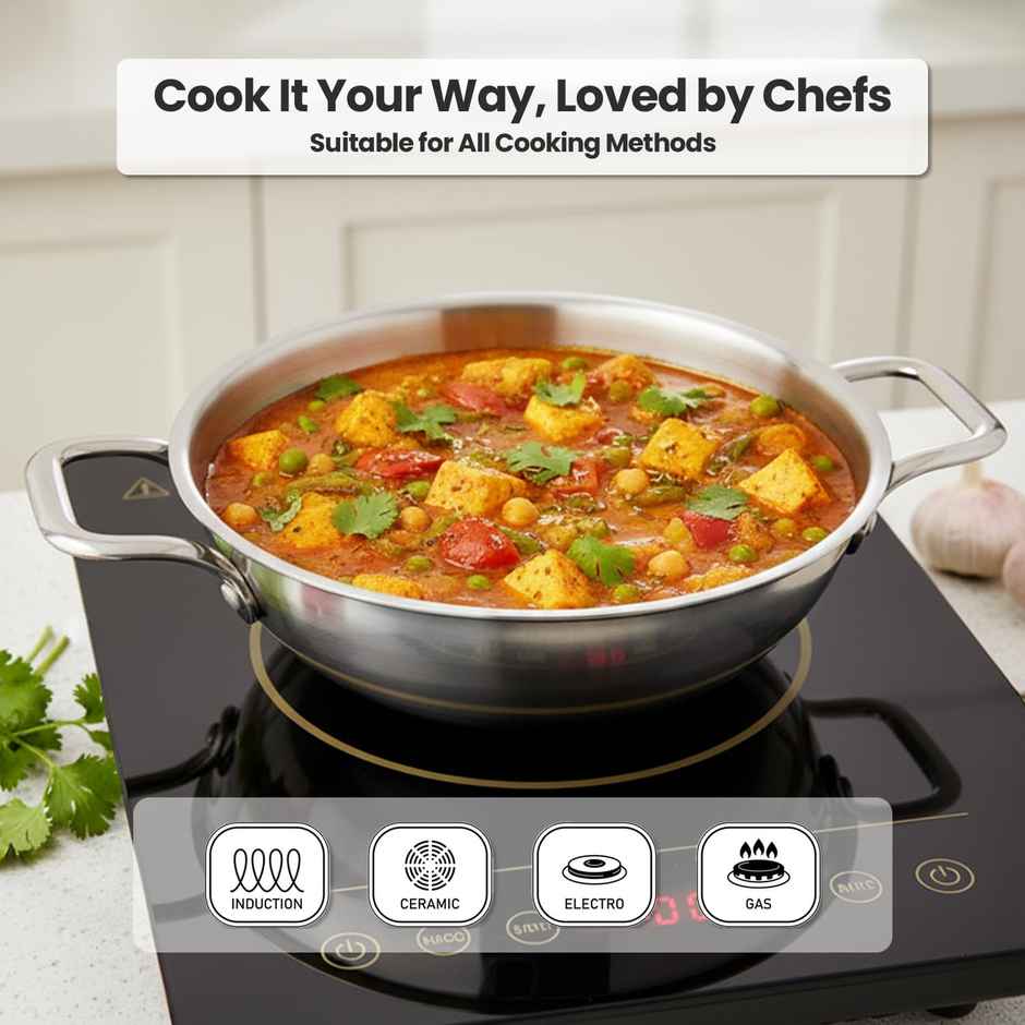 Jensons Triply Rigalo Kadai | 24cm | Induction Compatible