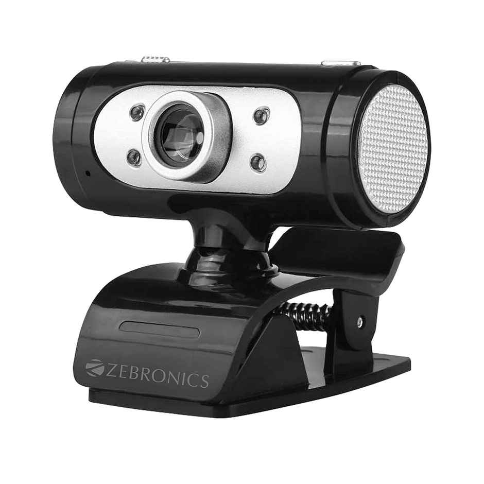Zebronics Zeb-Ultimate Pro (Full HD) 1080p/30fps Webcam with 5P Lens, Built-in Mic, Auto White Balance, Night Vision, Manual Switch for LED - Black