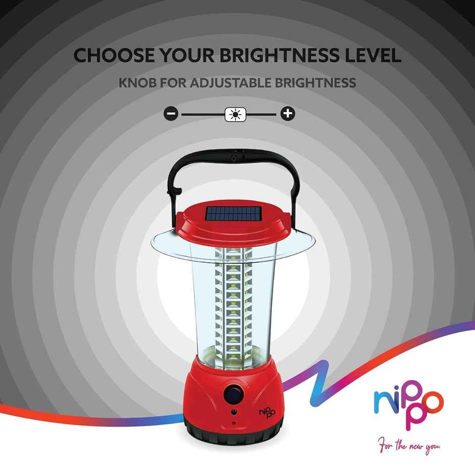 Nippo Venus Rechargeable Emergency Lantern,Dual Charging Modes with Solar & Lithium-ion Battery