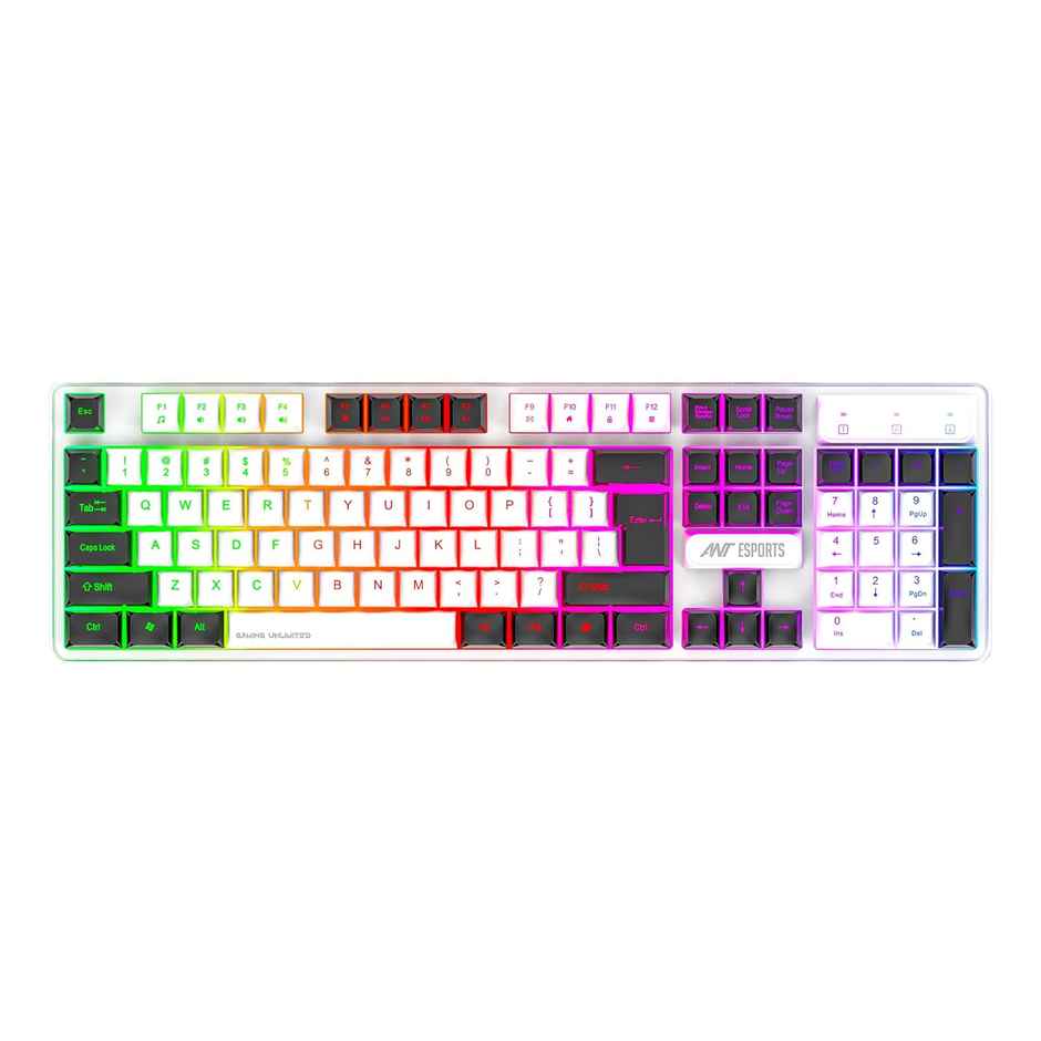 Ant Esports MK 1700 Wired Membrane Gaming Keyboard,with Backlit RGB LED, USB-A Connection, Quiet Keystrokes, 12 Multimedia Function Keys - for Computer, PC, Desktop, Gamer