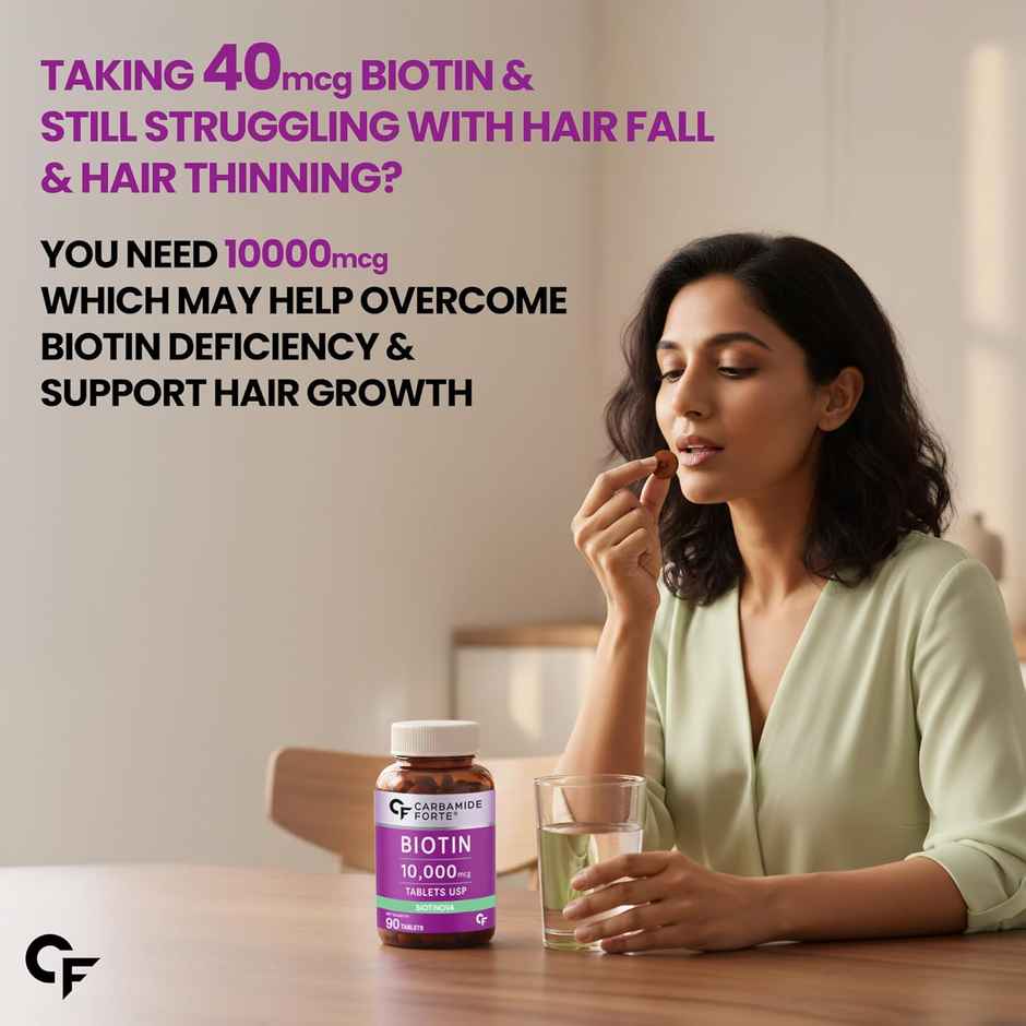 Carbamide Forte Biotinova Biotin Tablets for Hair Growth- 90 Tablets