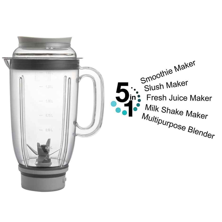 Cello Grind Master Juicer Mixer Grinder With 4 Leak Proof Jars & 1 Spatulla, 500 W, Black & Silver