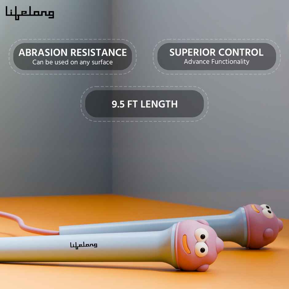 Lifelong Skipping Rope for Men, Women & Children | Tangle-Free, 290cm (Blue, LLSR05)