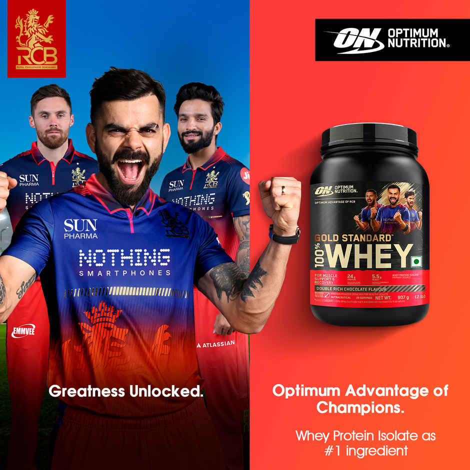 Optimum Nutrition (On) Pure Whey Gold Standard Powder Double Rich Chocolate 2 Lb (907g) & Optimum Nutrition Micronised Creatine Powder Unflavored (250g) Combo