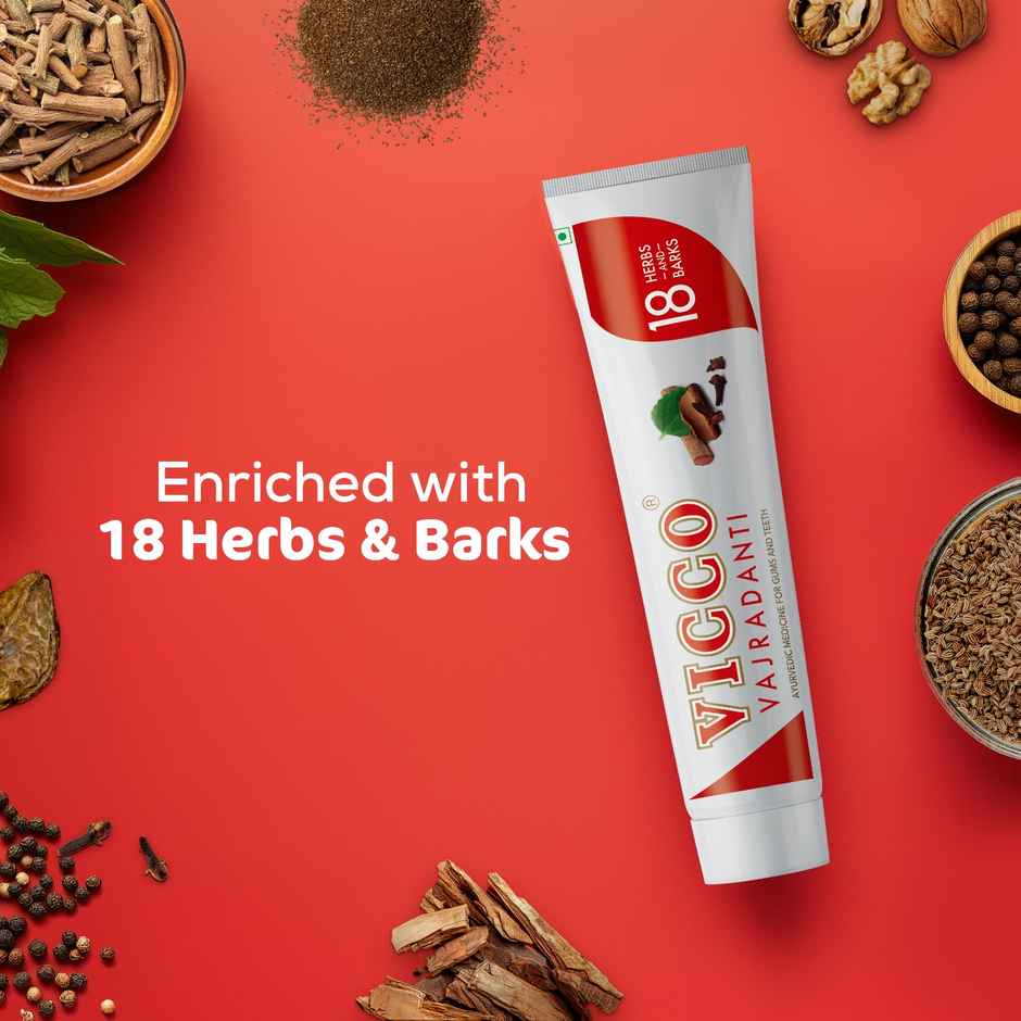Vicco Vajradanti Ayurvedic Toothpaste | Herbal Gum Care for Strong & Healthy Tooth Combo