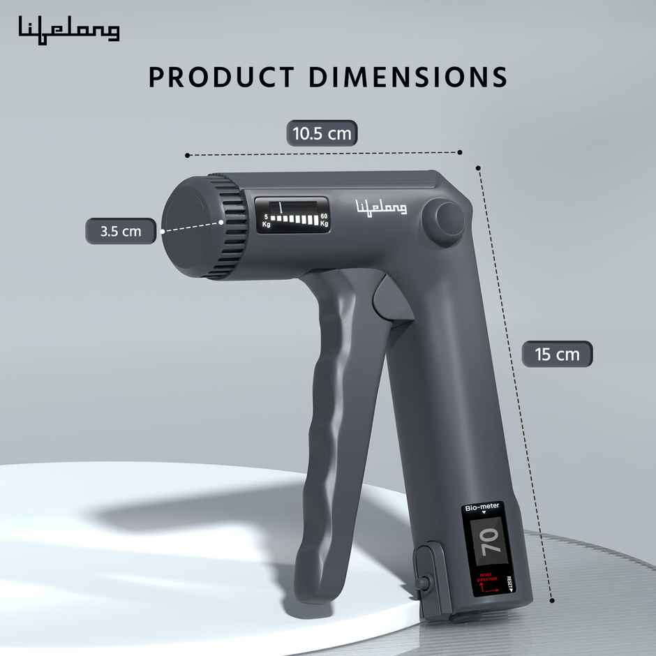 Lifelong Hand Gripper With Counter|Adjustable Resistance 5-60Kg|Physiotherapy Equipment (Llfahgc04)