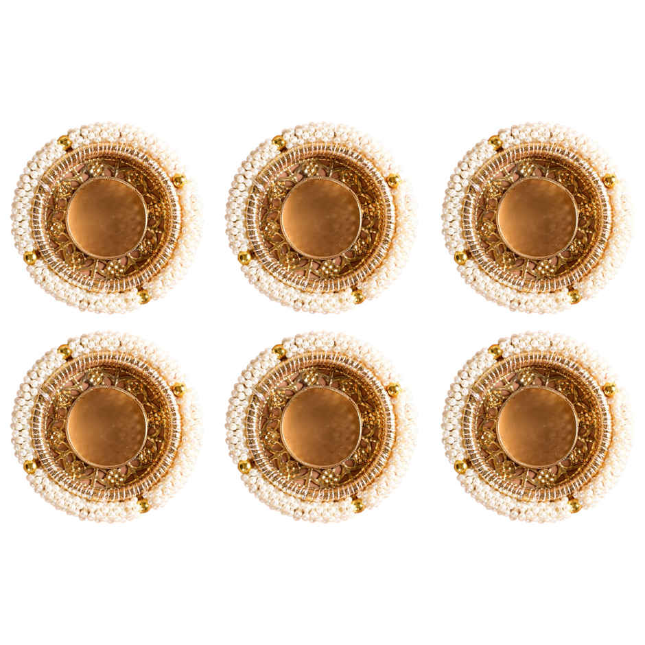 Pearl Tealight Candle Holder | Pack Of 6 | Nestasia