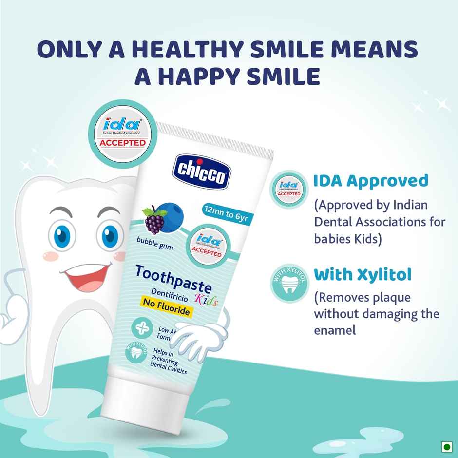 Chicco Toothpaste | Bubblegum | 1-6Y | No Fluoride