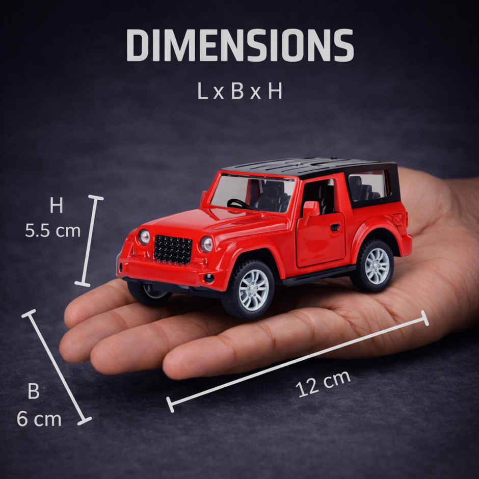 Race n Roll Light & Sound Off Roader Adventure Toy Car Pull back with Open Doors Tha Red