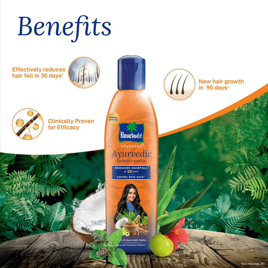Parachute Advansed Ayurvedic Hair Oil for Hair Fall Control & Growth with Coconut
