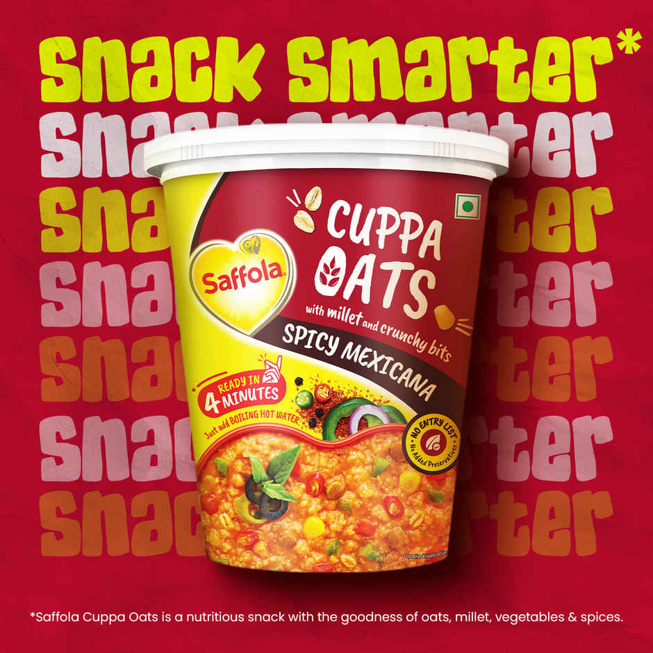Saffola Cuppa Oats - Spicy Mexicana | No Maida | No Added Preservatives
