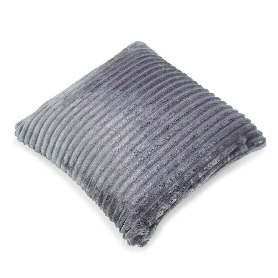 Status Ribbed Cushion Cover Set Of 2 40 Cm x 40 Cm - Grey