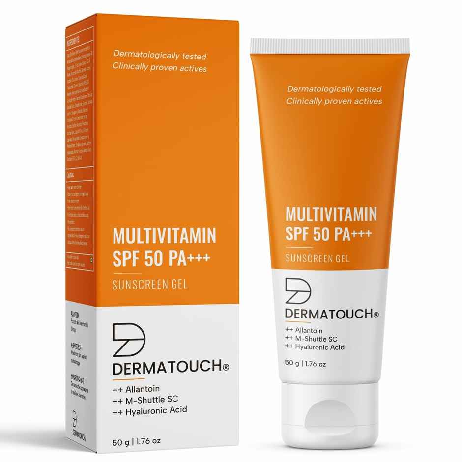 Dermatouch Multivitamin Spf 50 Pa+++ Sunscreen Gel Uva-Uvb Protection Zero White Cast Unisex