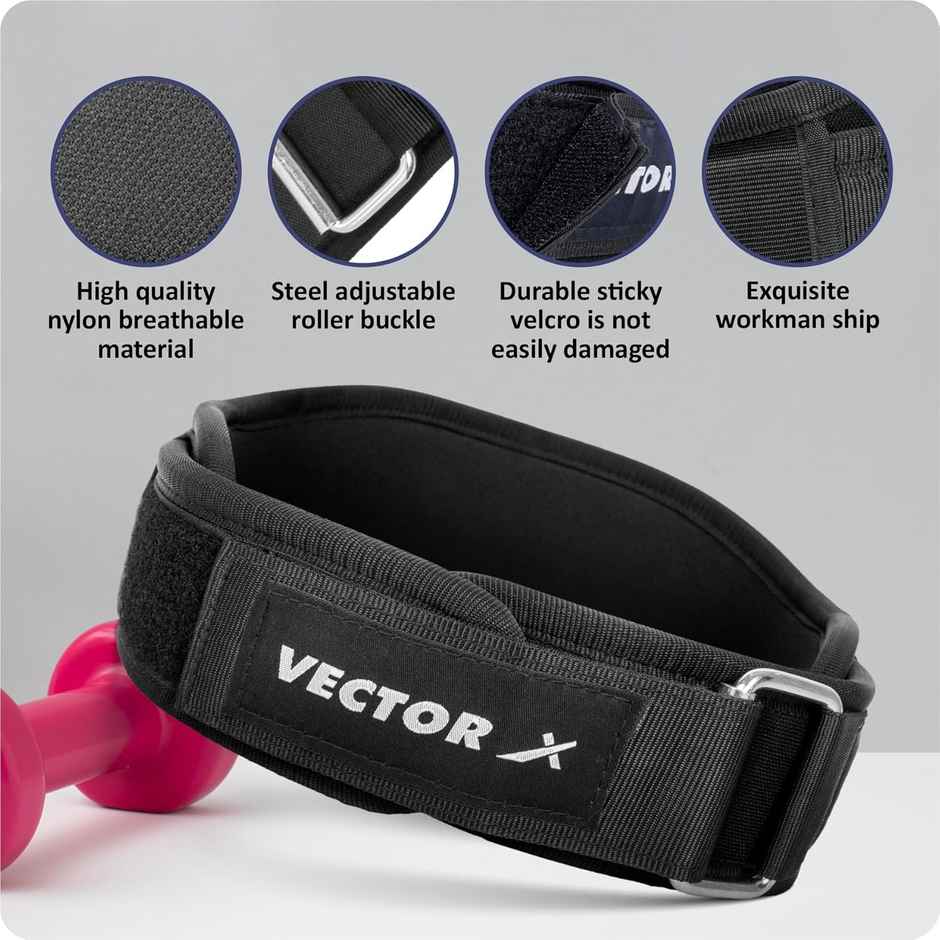 Vector X Go Fit Gym Belt | Large | Quick Locking Weight Lifting Belt 6 Inch | Assorted