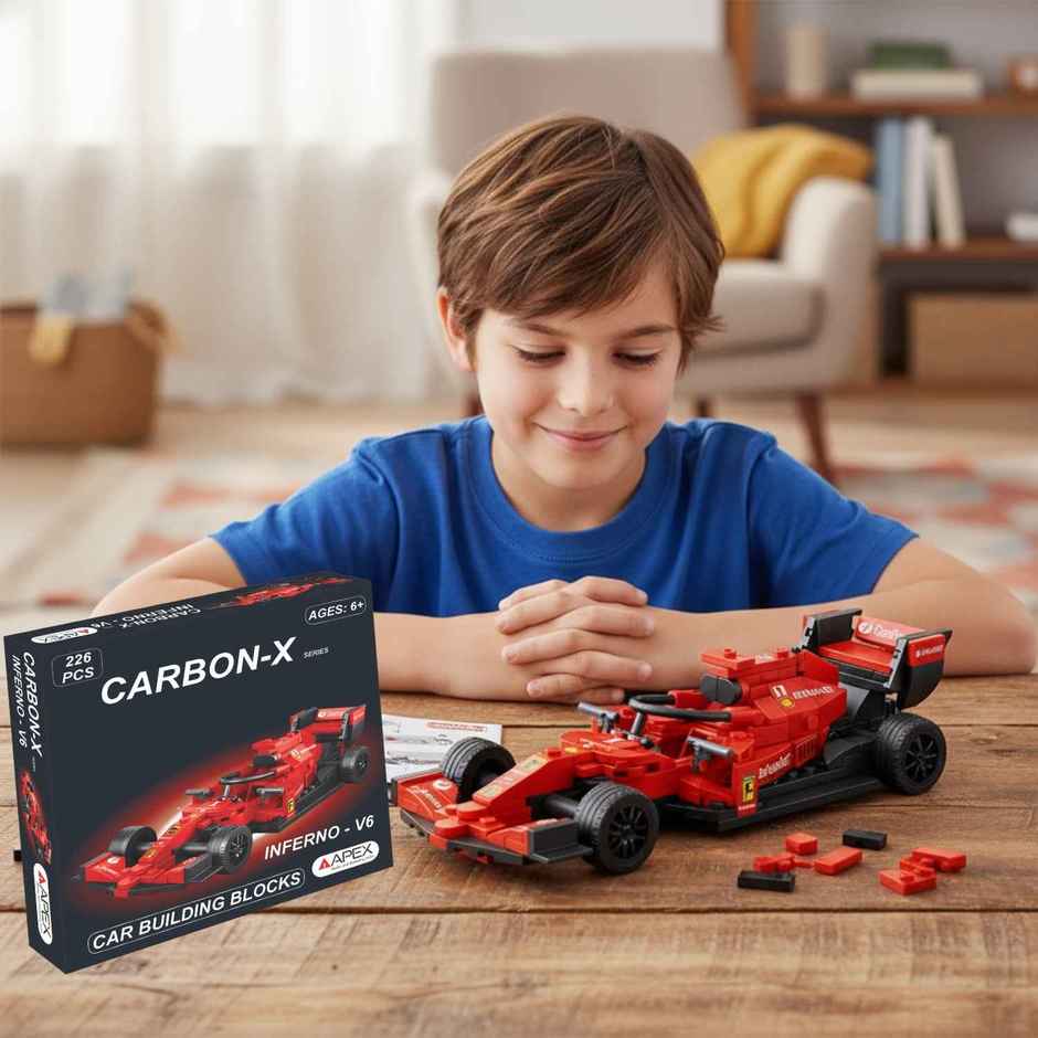 Apex Carbon-X Inferno F1 Building Blocks 226 Pieces | STEM Construction Toy