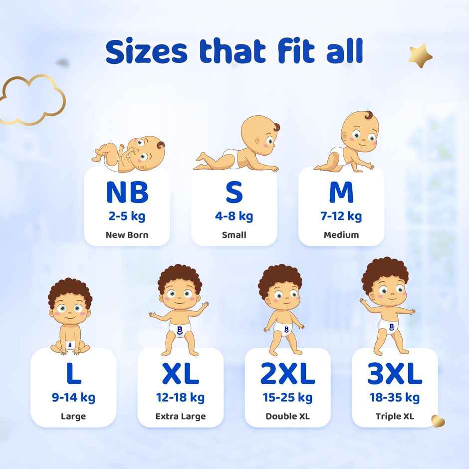 Bumtum Baby Diaper Pants With Double Leakage Protection - 9 To 14 Kg Large