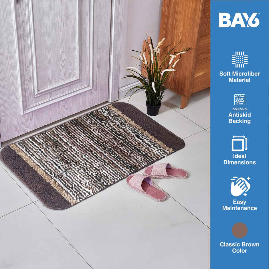 BAY6 Timmy Microfiber Antiskid Bath Mat Set | 38 x 58 cm - Brown