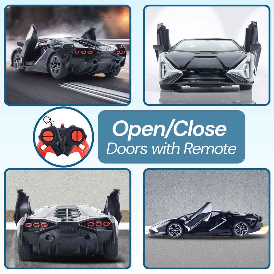 Race n Roll RC Door Opening Car | 1200mAh | 100+ft Range | Drift | Lam Black