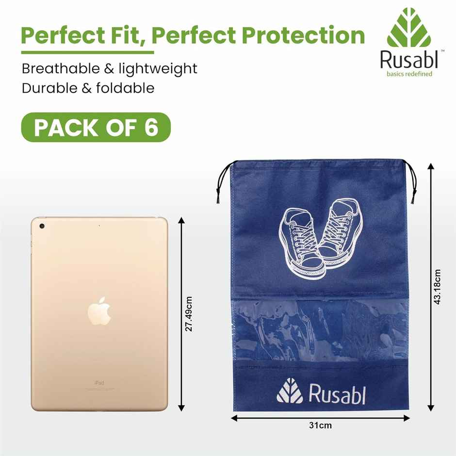 Rusabl Non-woven Shoe Bag - Blue