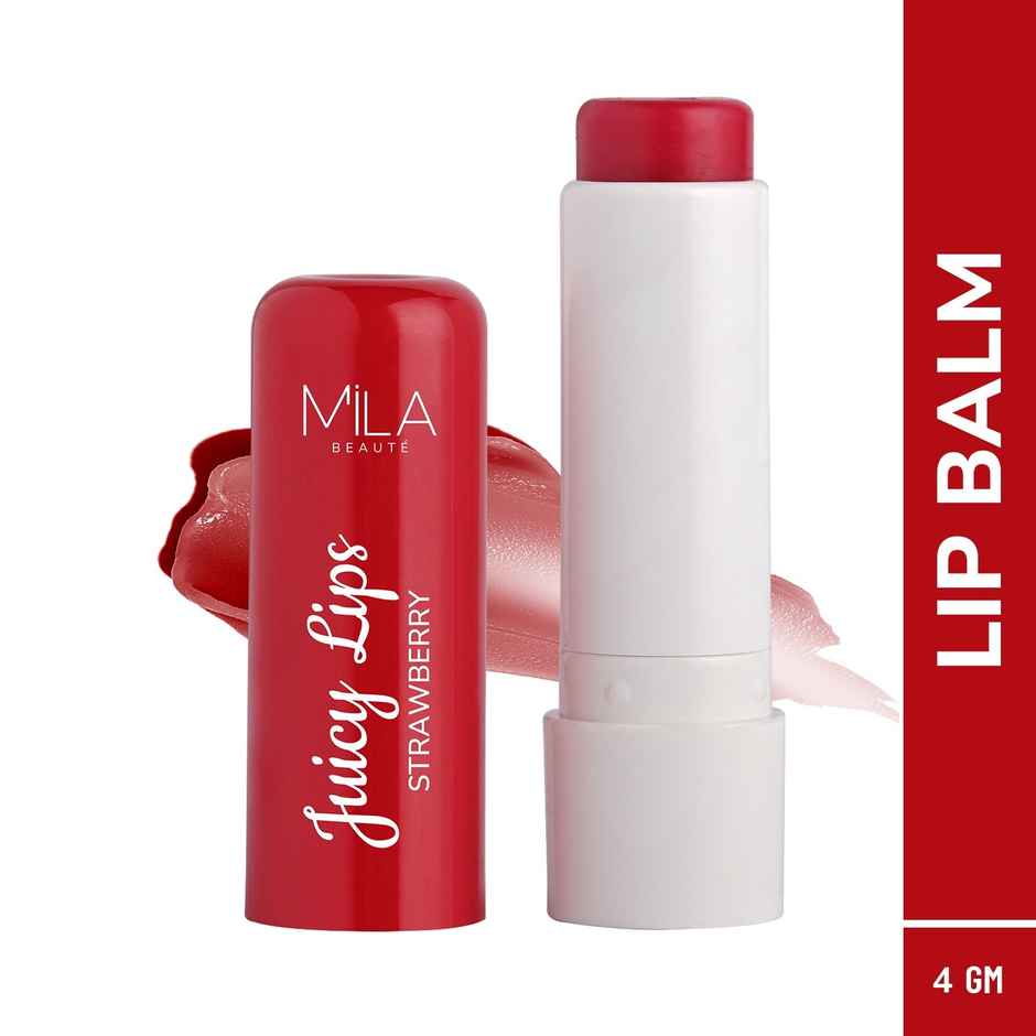 Mila Beaute Juicy Lip Balm | Strawberry | Upto 12 Hrs Moisturisation & Tint SPF 15