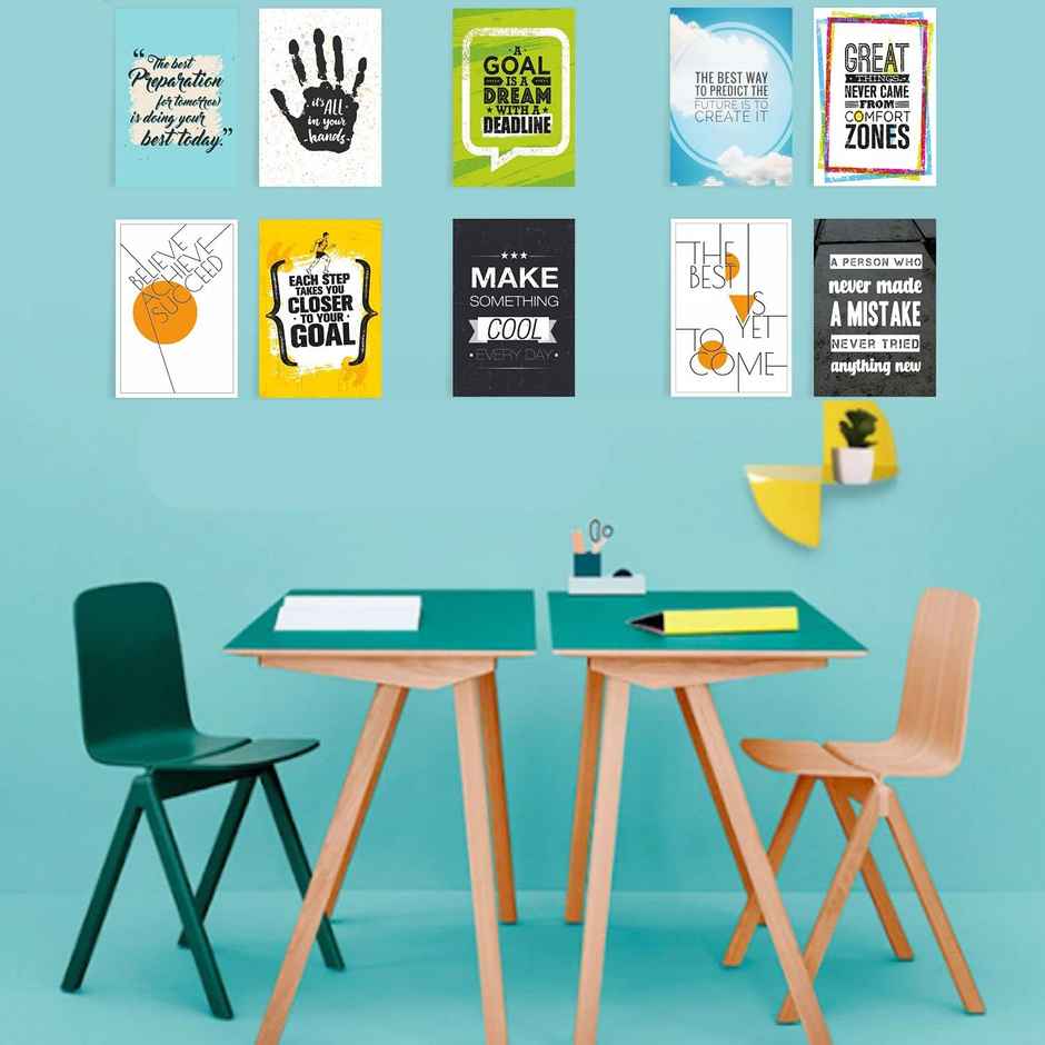 Paper Plane Design Wall Posters For Office Decor | Set of 10 | Size | 12 Inch x 18 Inch | D49