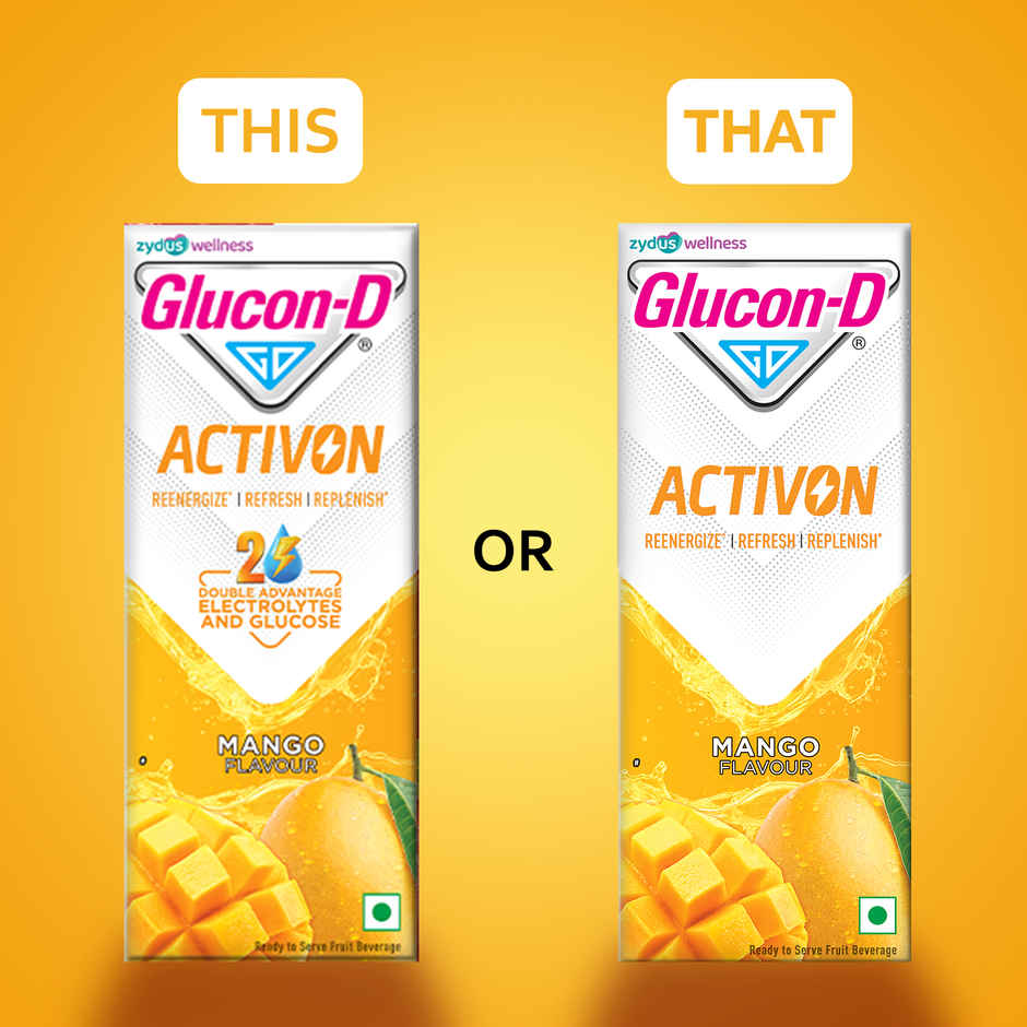 Glucon-D Activon Ready to Drink Beverage | Mango Flavour