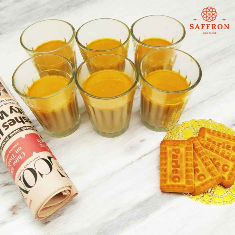 Saffron Cutting Chai Glasses Set