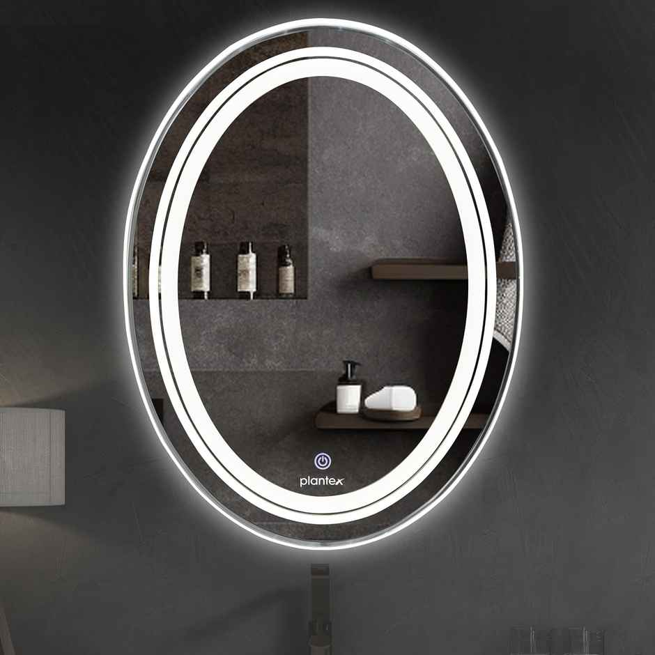 Plantex 18"x24" Glass Bathroom Mirror with LED Lights - Oval