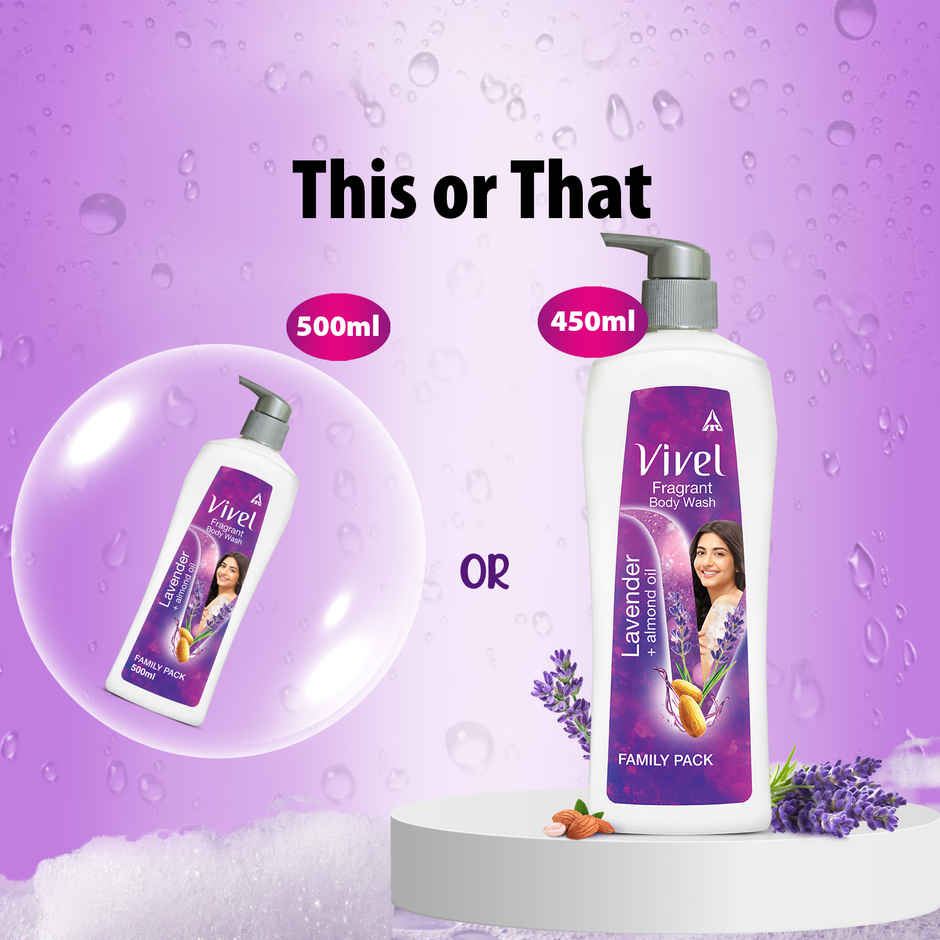 Vivel Body Wash Lavender & Almond Oil Shower For Women And Men