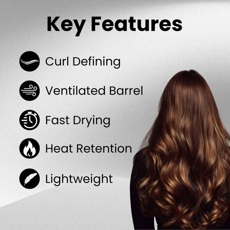 Midazzle Professional Blow Dry Hot Curl Hair Brush with Ionic Technology | MIHB0030