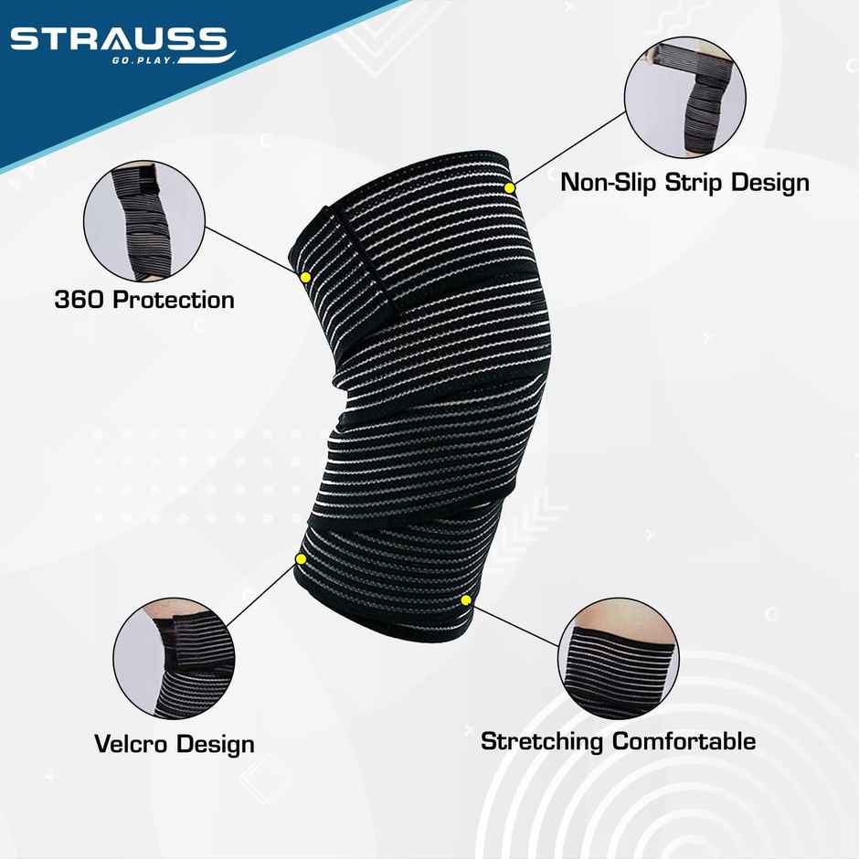Strauss Elastic Knee Compression Bandage Wraps