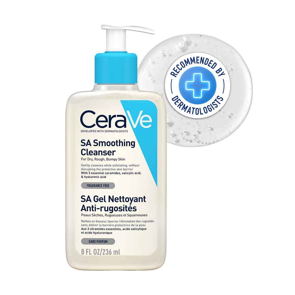 CeraVe Smoothing Cleanser | Dry, Rough & Bumpy Skin | Face Wash With Salicylic Acid & Ceramides