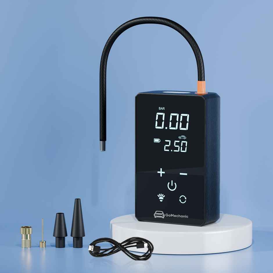 Gomechanic Wireless Tyre Inflator For Car & Bike |150 Psi |3000 Mah Battery | Full Lcd Touch Screen