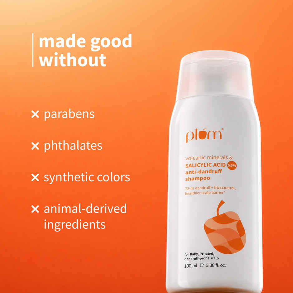 Plum Volcanic Minerals and Salicylic Acid 0.5% Anti Dandruff Shampoo | 100 ml