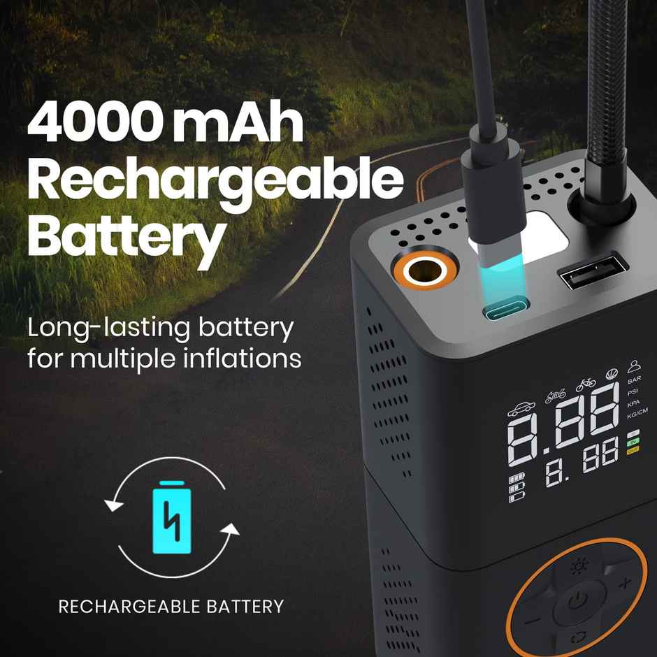 Portronics Vayu 3.0 Rechargeable Tyre Inflator