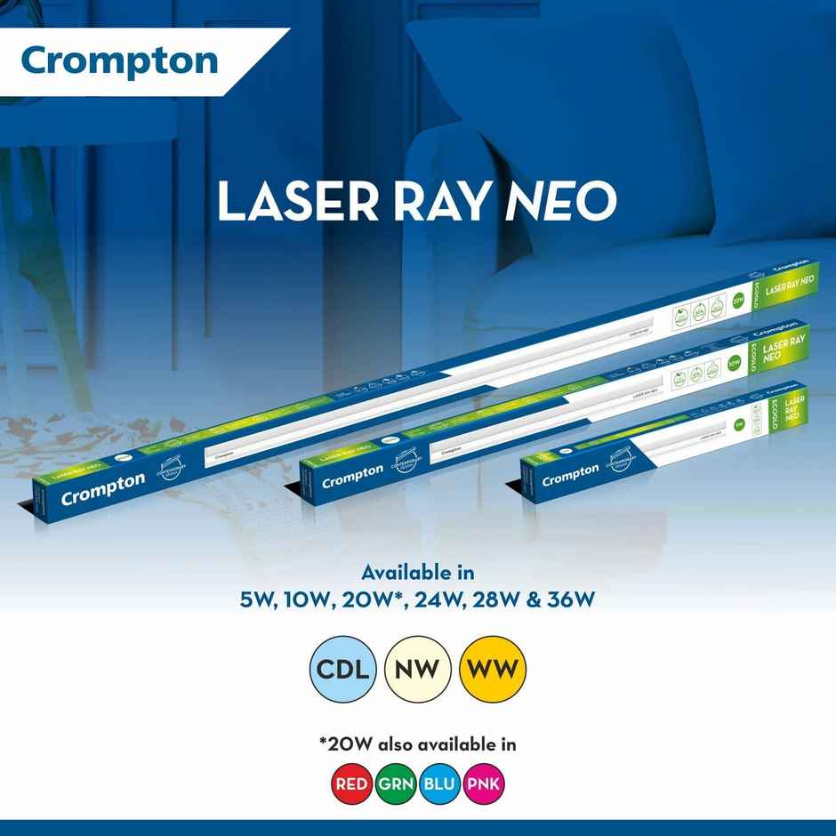 Crompton Laser Ray Neo 36W Led Batten (Warm White) - Length 4ft