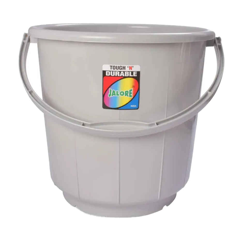Jalore 16 L Opaque Plastic Bucket With Plastic Handle | Grey |16 L