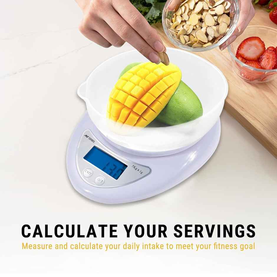Ant AEKS200 Kitchen Weighing Scale With Bowl | White - 1 Unit