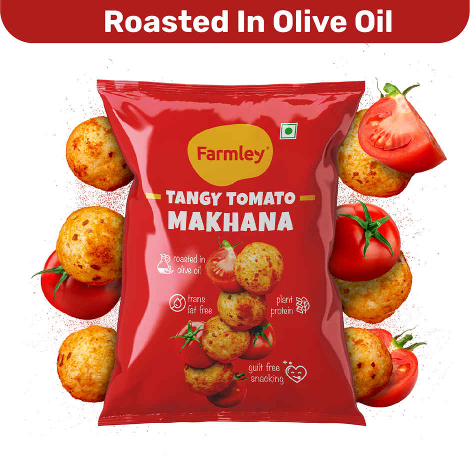 Farmley Tangy Tomato Makhana Roasted In Olive Oil Healthy Snacks