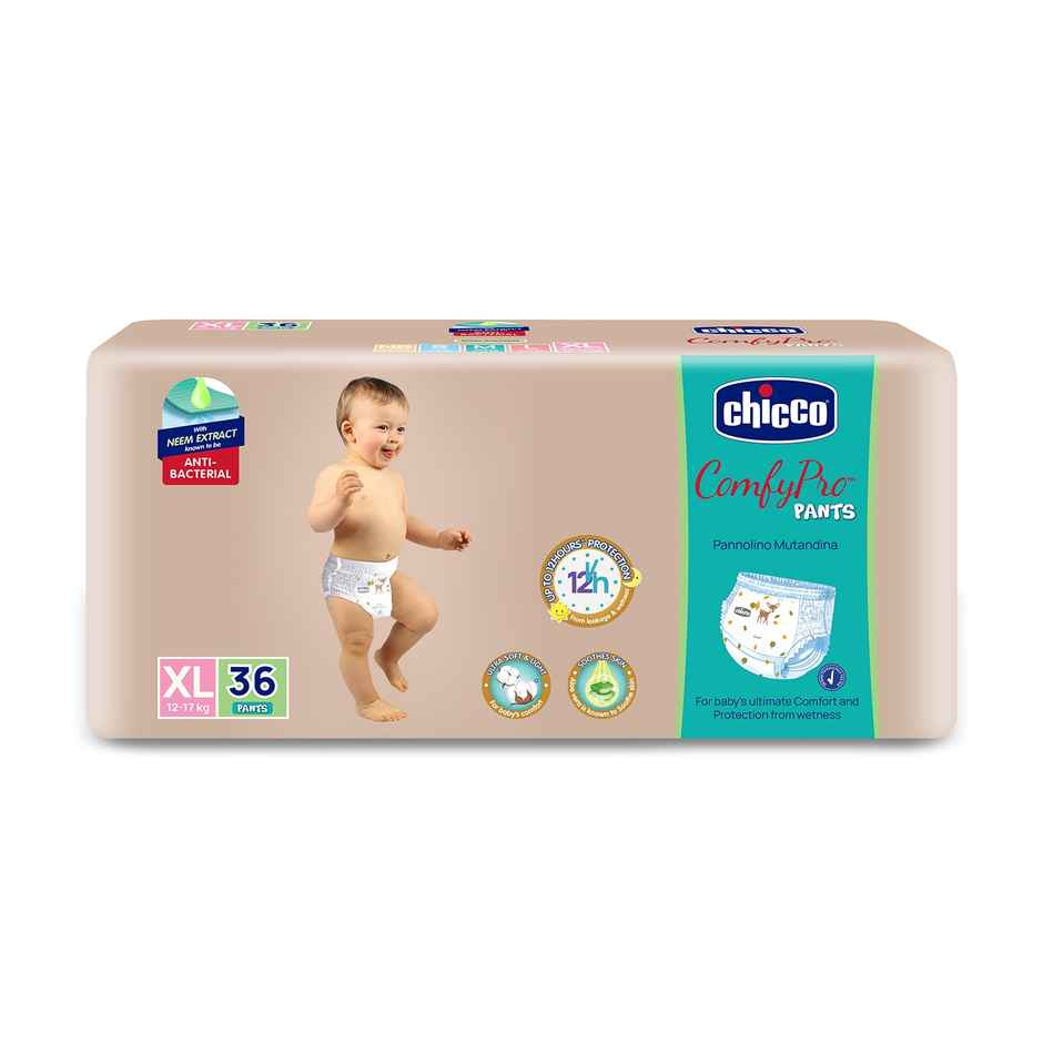 Chicco ComfyPro Premium Baby Diapers | Pant Style | XL | 36 Pcs