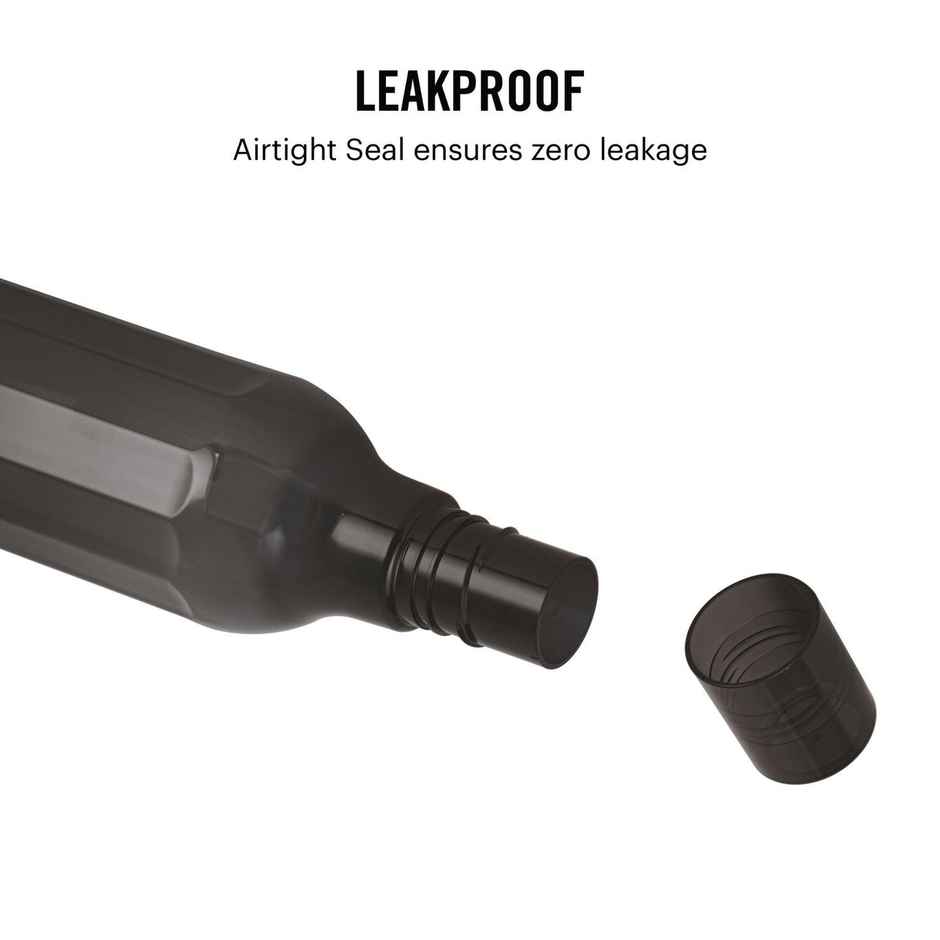 Cello Plastic Aqua Sparkle Water Bottle, 100% Food Grade, Leak Proof and Break Proof | Black - 1 L