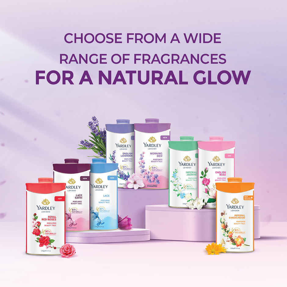 Yardley London Morning Dew Perfumed Talcum Powder For Women - Naturally Derived