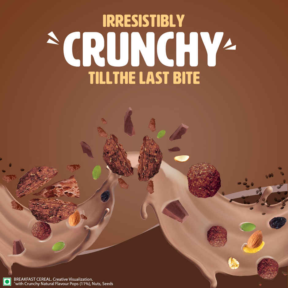 Saffola Muesli Choco Crunch With Flavour Pops, Fruits, Nuts, Seeds, Millets (15 In 1)