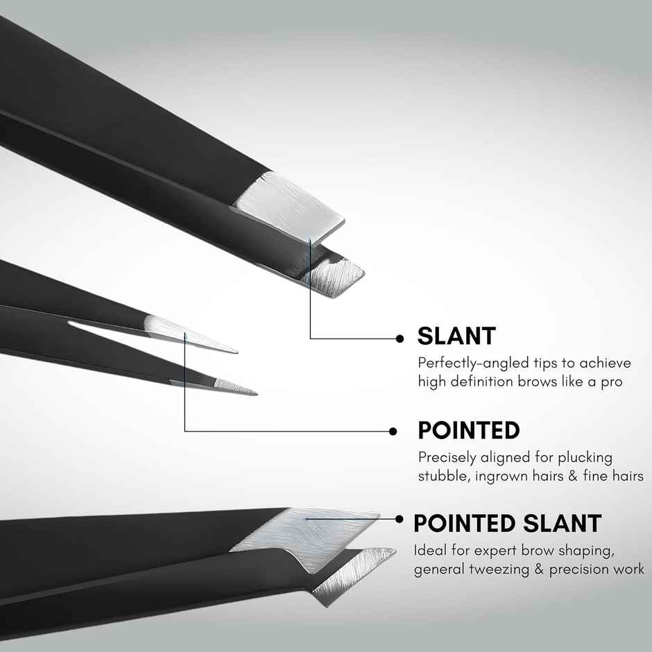 Beaute Secrets Tweezers Set Precision For Eyebrows Facial Hair Splinters ingrown Hair Removal