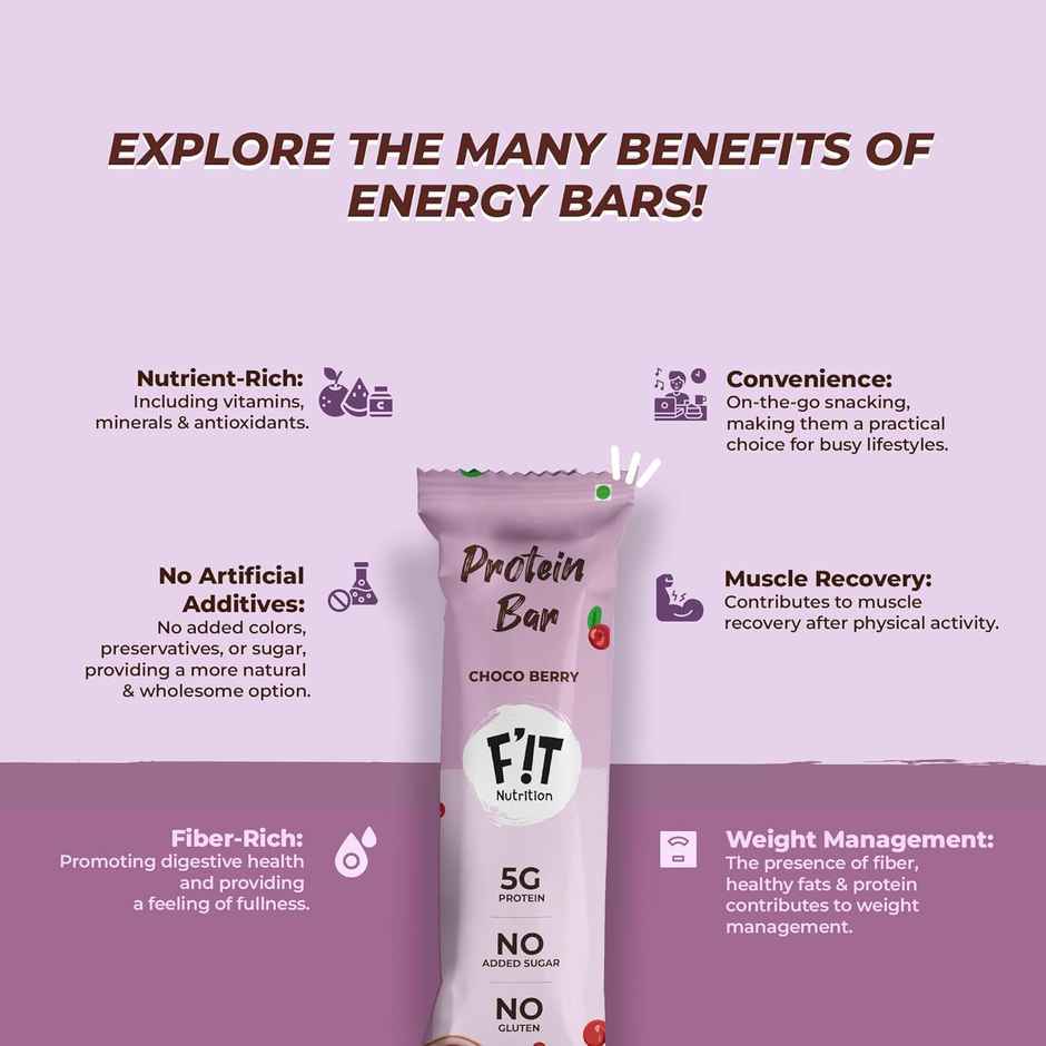FIT Nutrition Choco Berry & Choco Almond Mini Protein Bar Combo 23% High Protein Pack Of 12