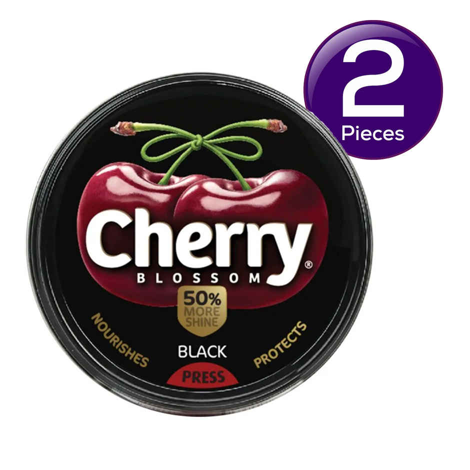 Cherry Blossom Black Wax Shoe Polish Leather Shoe Shiner Combo