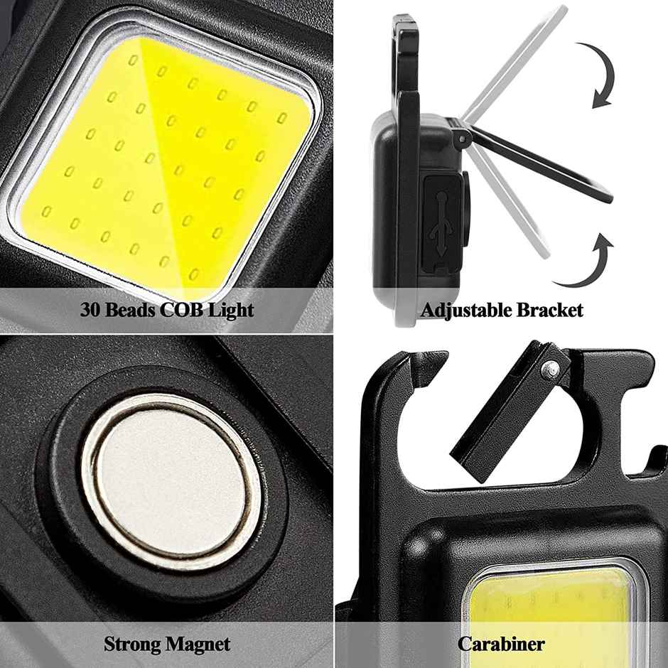 DesiDiya 800 Lumen Rechargeable Cob Keychain Work Light With 3 Lighting Modes