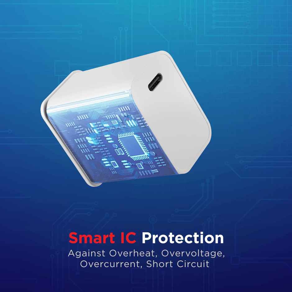 boAt 20W Super Fast Wall Charger w/ Type-C Connectivity & Smart IC Protection - WCDV 20W (White)